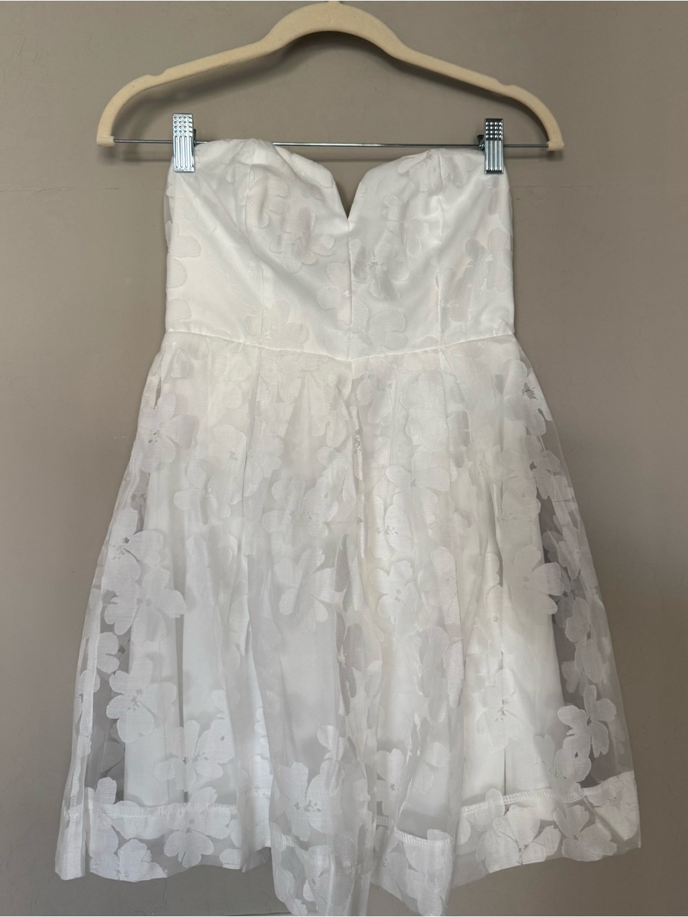Lulus Distinctly Flirty White Floral Strapless Mini Dress XS NWT